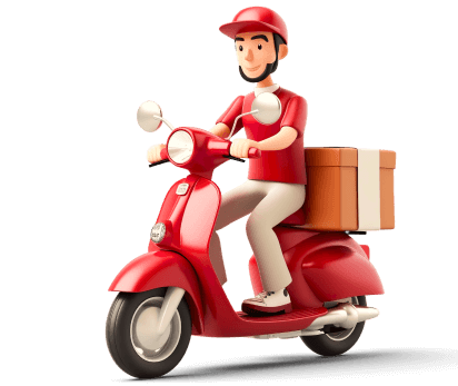 Delivery rider on scooter